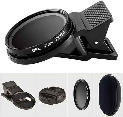37mm CPL Phone Camera Lens, Universal Phone Camera Polarizer Filter Clip-On by VLUOO