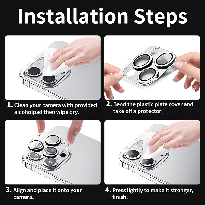 Camera Lens Protector for iPhone 14 Pro/iPhone 14 Pro Max, Alloy Metal Camera - Image 7