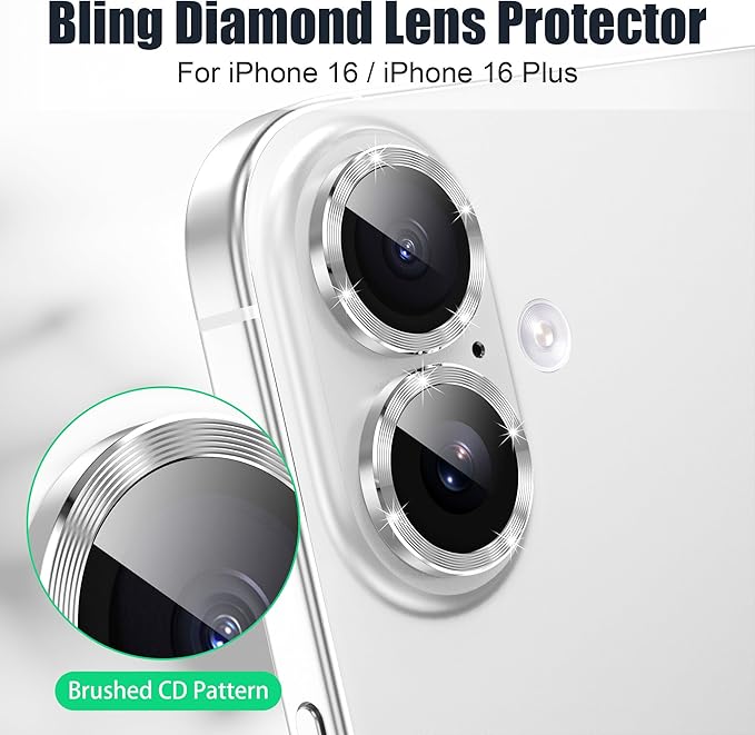 AGVEE 3+3 6 Pack for iPhone 16 6.1" / 16 Plus 6.7" Camera Lens Cover Protector - Image 4
