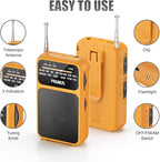 PRUNUS J-555 Pocket Radio AM FM USB-C Charging& Battery Operated, Excellent - Image 4