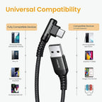 AINOPE USB C Cable Right Angle 3.1A Type C Charger Fast Charging, Resistant - Image 7