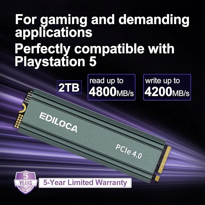 2TB M2 NVME SSD with Heatsink - Image 3
