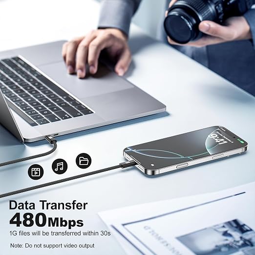 USB C to USB C Cable 3ft, Braided Type C to C Charger Cable Fast Charging - Image 5