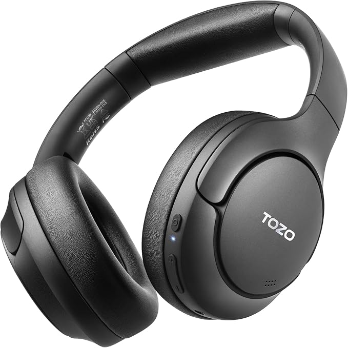 TOZO HT2 Hybrid Active Noise Cancelling Headphones, Wireless Over Ear Bluetooth by TOZO