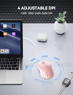 TECKNET USB Wired Mouse, 3600DPI Corded Computer Mouse - Image 3