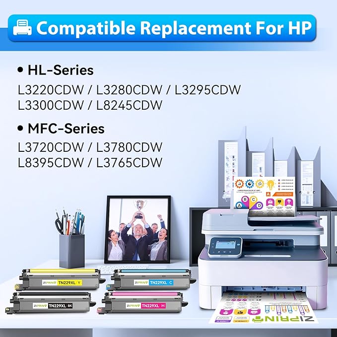 ZIPRINT TN229XL TN229 Toner 4 Pack Compatible Replacement - Image 2
