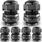 QILIPSU 6pcs M25L Long Thread Cable Gland Waterproof IP68 Nylon Strain Relief by QILIPSU