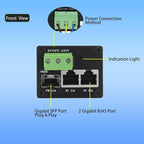 Industrial Mini Gigabit Ethernet Switch, 2-Port RJ45 + 1-Port SFP, Unmanaged - Image 2