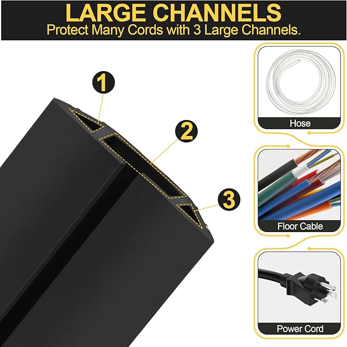 MYFAMIREA 4FT Floor Cord Cover Heavy Duty Cable Cover Protector - Image 3