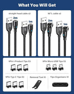 A.S Magnetic Charging Cable-3 in 1 Magnetic Phone Charger Data Transfer - Image 6