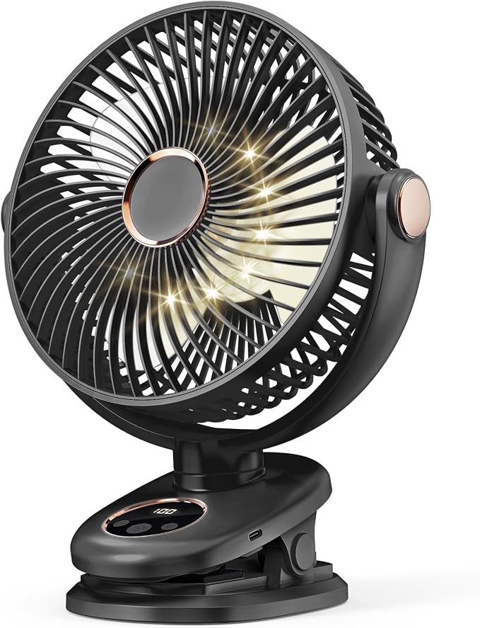 iNeibo 10000mAh Portable Clip on Fan, 90° Oscillating Fan, 8 Inch Rechargeable by iNeibo