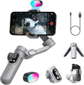 Gimbal Stabilizer for Smartphone, RGB Magnetic Refill Light Set, OLED Display by AOCHUAN