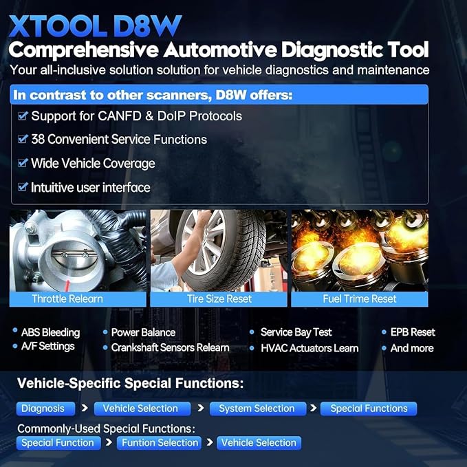 XTOOL D8W OBD2 Scanner Diagnostic Tool Wireless Bidirectional Scan Tool - Image 7