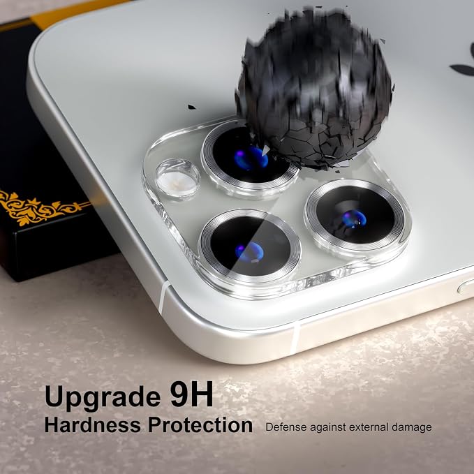 beuxece for 6 Pack iPhone 15 Pro/iPhone 15 Pro Max Camera Lens Protector 9H - Image 2