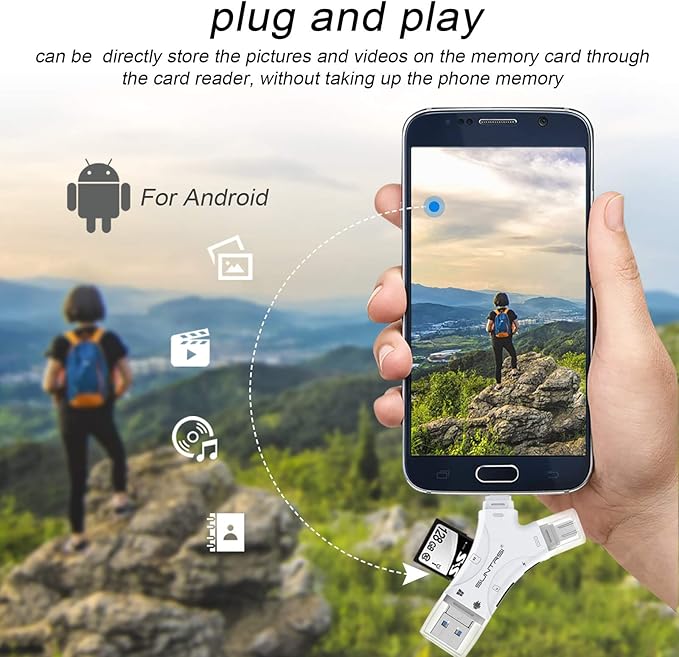 SD Card Reader for iPhone/ipad/Android/Mac/Computer/Camera, 4 in1 Micro SD Card - Image 8