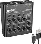 Moukey Audio Mixer, DC 5V, 8 Stereo Ultra, Low Noise 8 Channel Line Mixer by Moukey