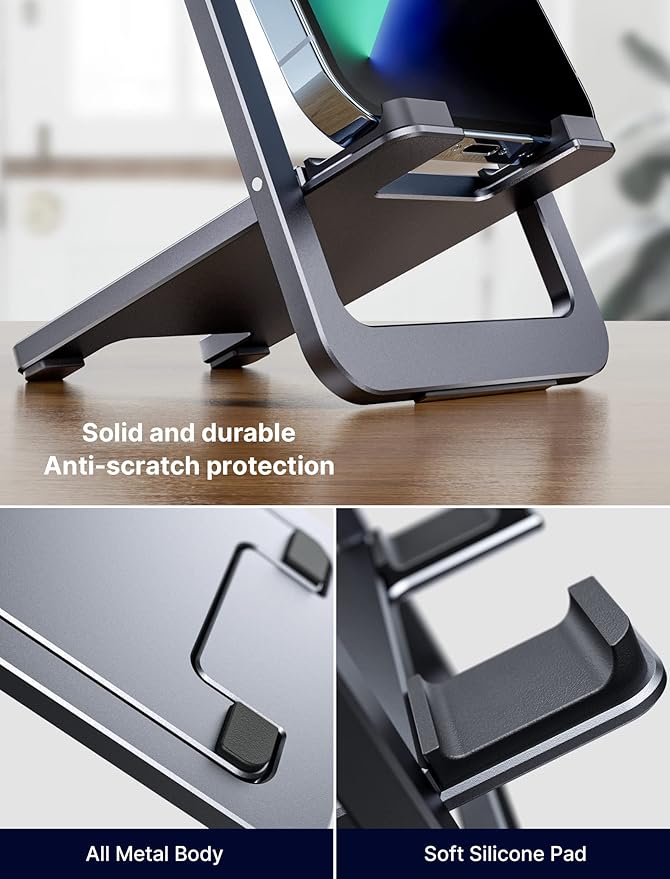 JSAUX Cell Phone Stand, Foldable Aluminum Adjustable Phone Holder - Image 6