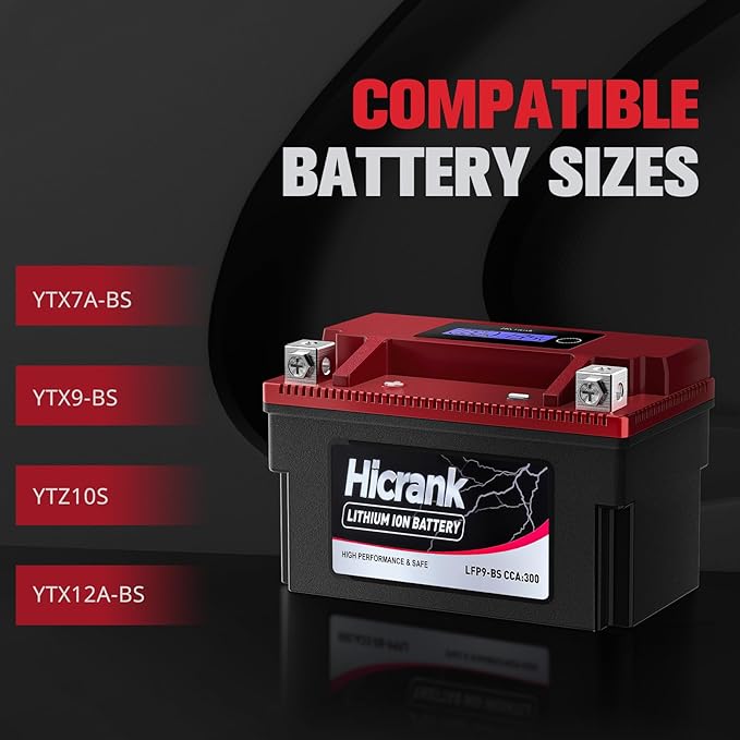 YTX9-BS, 2X Cranking Power, 5X Life, Lithium LiFePO4 Motorcycle Battery - Image 4