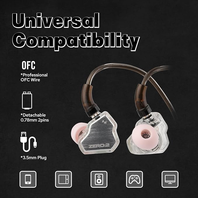 Linsoul 7Hz x Crinacle Zero:2 in Ear Monitor, Updated 10mm Dynamic Driver IEM - Image 6