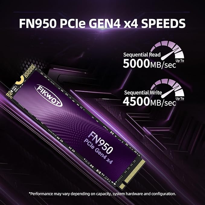 FN950 1TB NVMe SSD M.2 2280 PCIe Gen4x4, Internal Solid State Drive, Configure - Image 2
