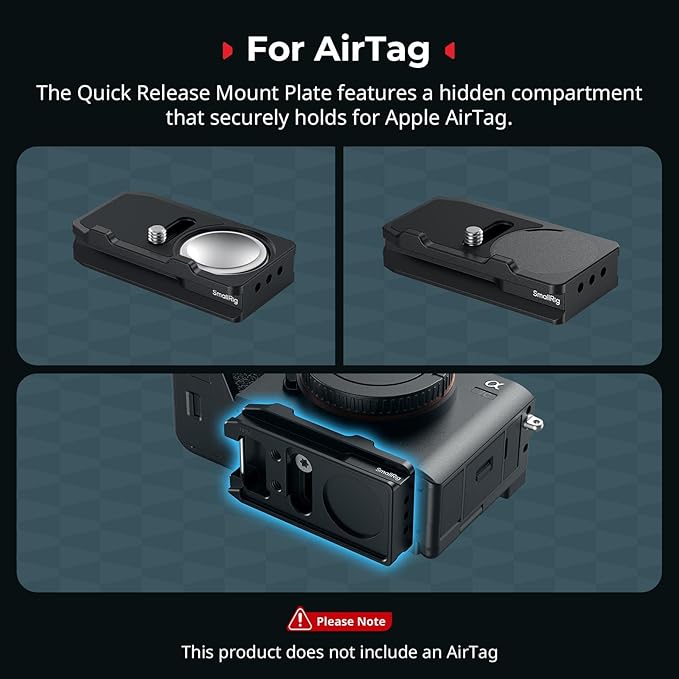 SmallRig Mount Plate for AirTag, Quick Release Camera Mount Baseplate for - Image 2