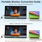 InnoView 23.8" Large Portable Monitor, FHD 144HZ 100% SRGB IPS USB-C HDMI Work - Image 4