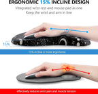 Mouse Pad Wrist Support, 2 in1 Keyboard Wrist Rest+ Ergonomic Mouse Pad - Image 2
