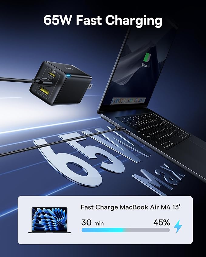 Baseus 2 Pack 65W USB C Charger Block, PPS 3-Port Fast Compact Foldable USB C - Image 4