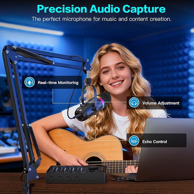 ZealSound Podcast Microphone for PC/Mac/iPhone – USB Studio Mic - Image 5