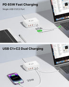 USB C Fast Charger, 100W GaN 6 Port USB C Fast Charging Station Hub Block Cube - Image 4