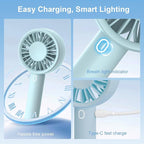 Portable Handheld Fan, USB Personal Fan Rechargeable Battery Operated 10H - Image 7