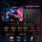 SANSUI 32-Inch Curved Gaming Monitor WQHD 2560 x 1440 180Hz Curved 1500R -1ms - Image 4