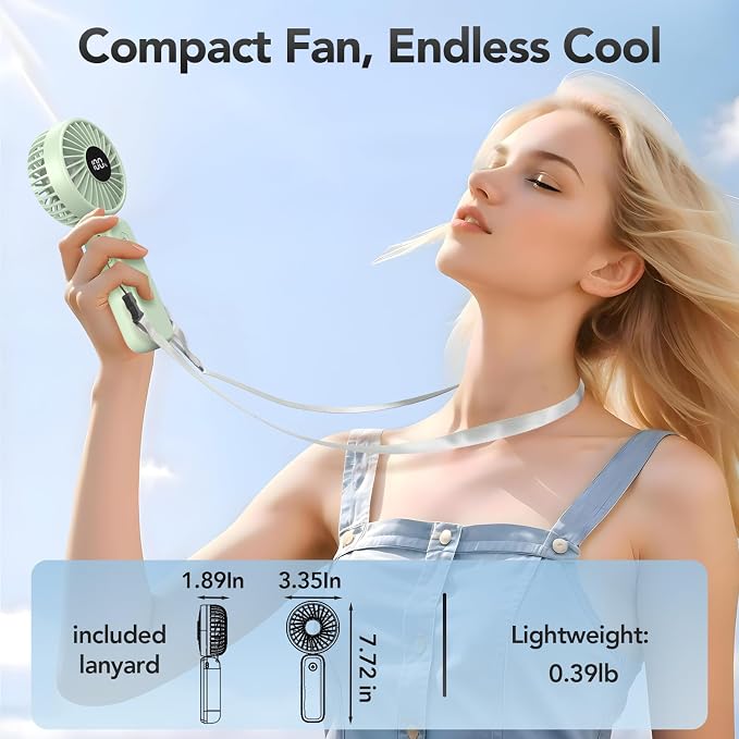 PANERGY Portable Handheld Fan, 5000mAh Rechargeable, 14H Max Cooling Time - Image 6