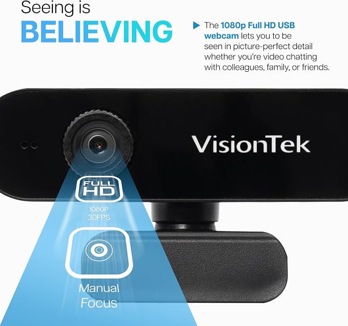 VisionTek VTWC30 Premium Full HD Webcam, - Image 3