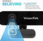 VisionTek VTWC30 Premium Full HD Webcam, - Image 3