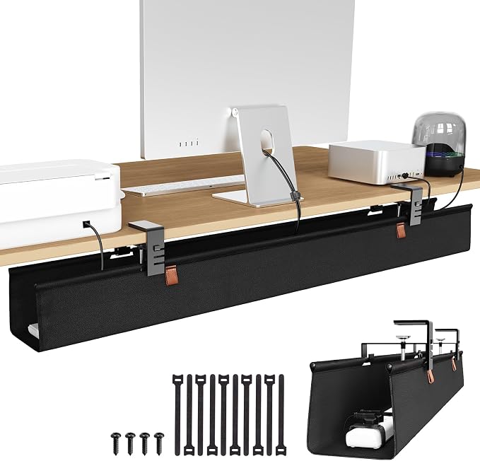 Zilink No Dril Under Desk Cable Management Tray 40" Cord Organizer by Zilink