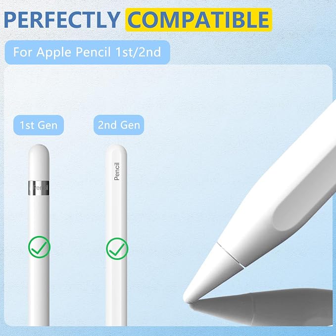 8 Pack for Apple Pencil 2nd Generation Tips, Upgraded Replacement Pencil Nibs - Image 2
