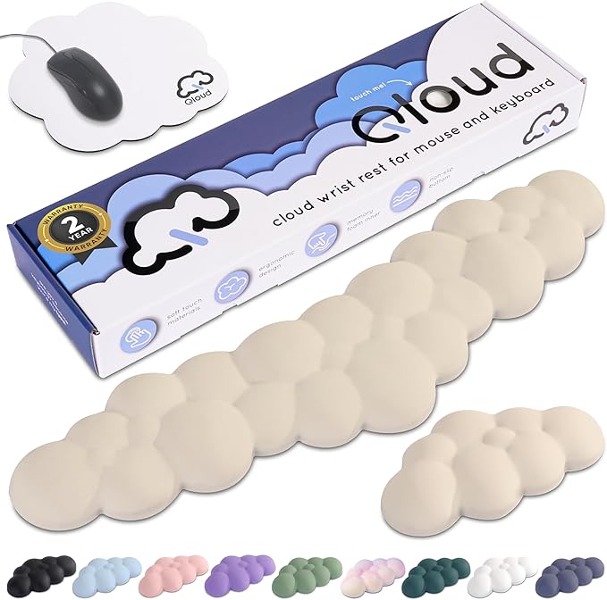 Qloud Cloud Wrist Rest Keyboard Wrist Rest by Create-ables