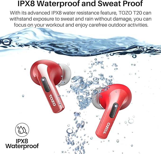 TOZO T20 Wireless Earbuds Bluetooth Headphones 48.5 Hrs Playtime - Image 7