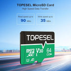 TOPESEL 64GB 2-Pack Micro SD Card, 4K Camera Pro, UHD Video - Image 2