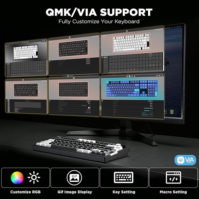 YUNZII AL80 Wireless Mechanical Keyboard, Full Aluminum CNC, Smart LCD Display - Image 3