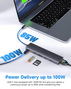 10Gbps USB C Hub, USB-C Laptop Docking Station, 8in1 Triple Display Docking - Image 8