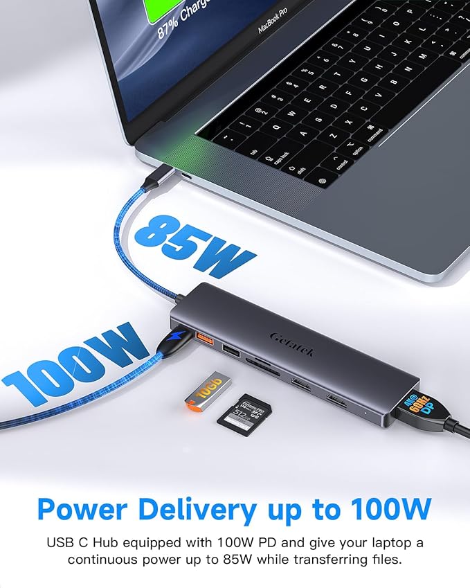 10Gbps USB C Hub, USB-C Laptop Docking Station, 8in1 Triple Display Docking - Image 8