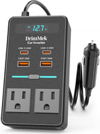 300W Car Power Inverter, DC 12V to 110V AC Car Plug Adapter by DrimMek