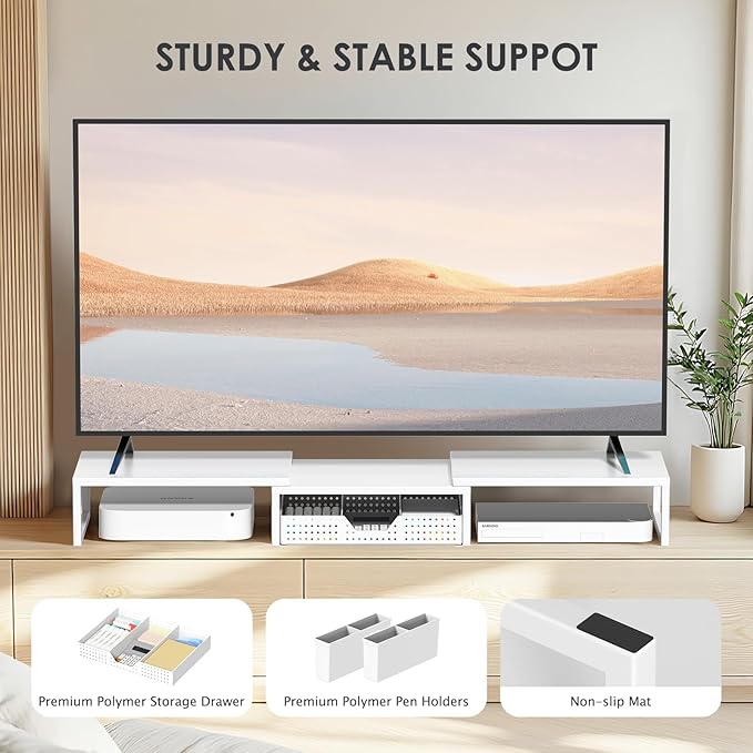 OPNICE Desk Organizers and Accessories, Dual Monitor Stand Riser - Image 7