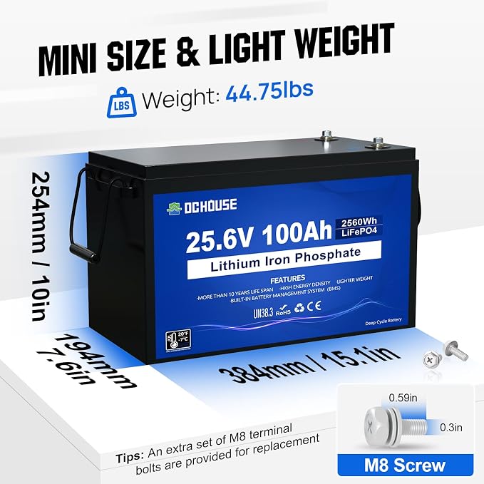 DC HOUSE 24V 100Ah LiFePO4 Lithium Battey, Low Temp Cut-Off BMS, Home Energy - Image 7