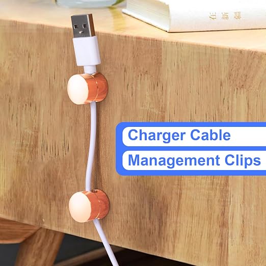 2 Sets Charger Holders for Cords, Rose Gold Color Adjustable Cable Anchor - Image 4