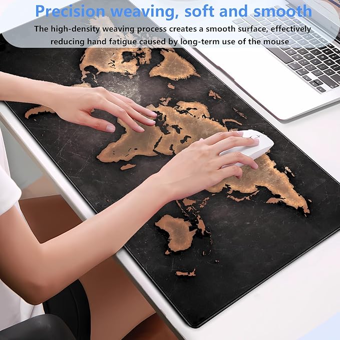 World Map Gaming Mouse Pad XXL Large Vintage Style Full Desk Mat Extended - Image 4