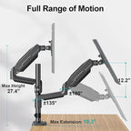 MOUNT PRO Dual Monitor Mount for 13-32" Computer Screen, Tall Monitor Stands - Image 7
