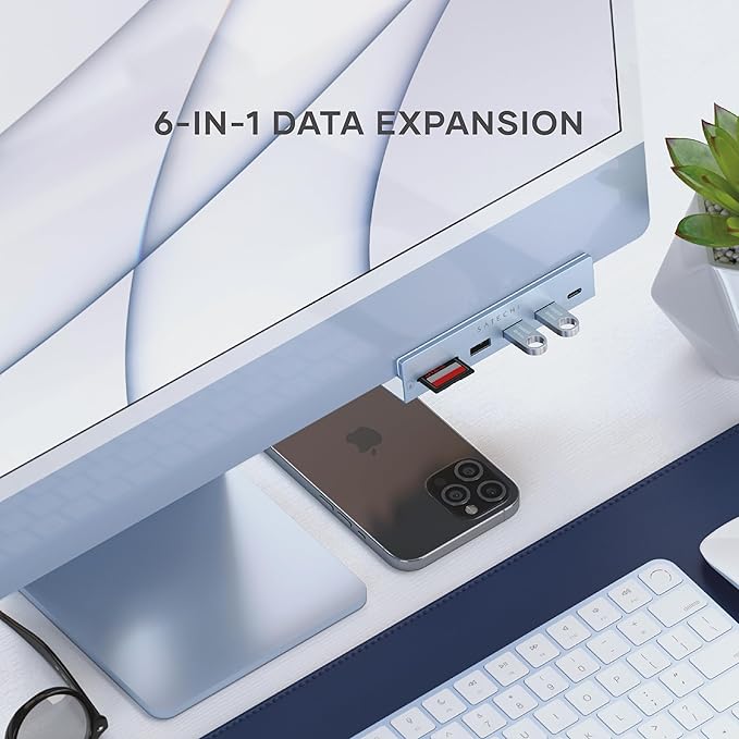 Satechi Clamp Hub USB-C – USB-C Data Port, USB-A 3.0 Data Ports, Micro/SD Card - Image 4